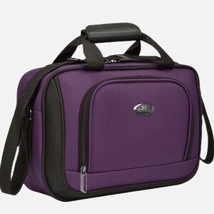 US Traveler Travel Tote Bag Purple Fabric Carry-On Piggy-Bag-Strap Personal Item